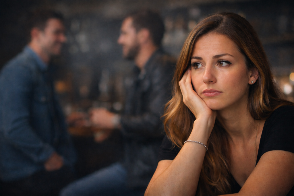 femme qui se demande pourquoi elle n'intéresse pas les hommes dans un contexte de rencontre