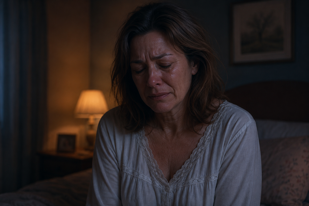 femme seule et triste