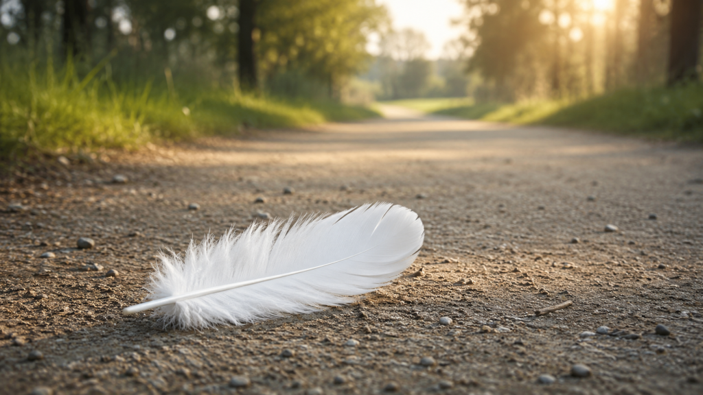 plume sur un chemin, le signe de la présence d'une entité spirituelle positive ?
